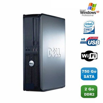 PC DELL Optiplex 760 DT Intel Core 2 Duo E8400 3Ghz 2GB DDR2 750GB WIFI XP Pro