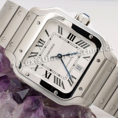  *Original Cartier Santos*Automatik*Ref. 4072*Edelstahl*47,5 x 38mm*Cartier BOX