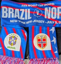 FIFA World Cup Official Brazil vs Norway July 5 Match Day Scarf Exclusive NWT