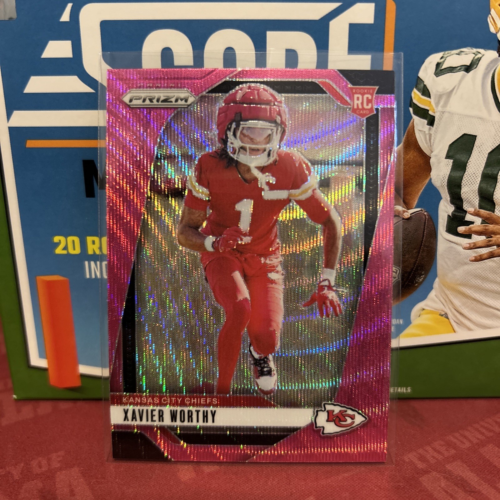 2024 Panini Prizm - Rookies Xavier Worthy #399 Pink Wave Prizm (RC)