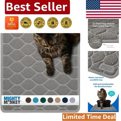 Soft-Safe 35x23 Cat Litter Mat - Waterproof, BPA Free, Litter-Trapping Design