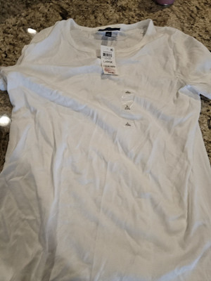 NWT Women's Karen Scott Basic Essential White Cotton Long Sleeve Tee Top M