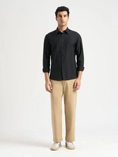 Calvin Klein Mens Black Slim Fit Wrinkle Free Stretch Button Up Dress Shirt S