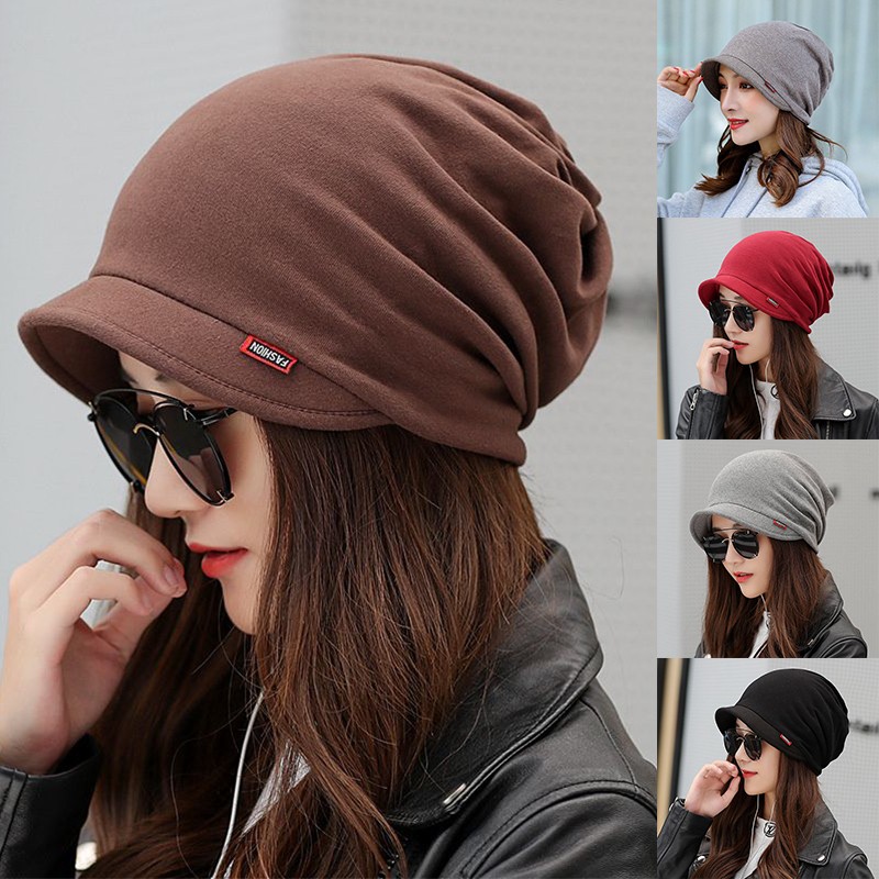 Mujeres Informal Sombrero Envolvente Gorra Musulmana Volantes Gorro Nuevo Moda Color Sólido