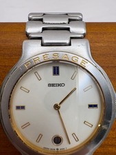 SEIKO Presage 9539-6010 Beige Dial Quartz Men's Watch Used Working #34