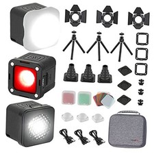 RM01 Mini LED Video Light 3 Pack , Watreproof Portable Lighting Kit with 8