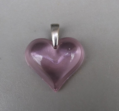 LALIQUE Lalique Herz Anhänger aus rosa Kristall