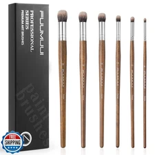 Fuumuui Professional Paint Brush Set, 6Pcs Natural Badger Hair wi