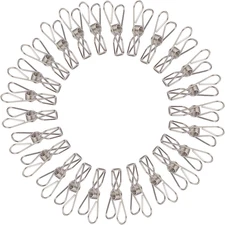 40Pcs Stainless Steel Chip Clips Chip Bags Clips for Food Bags Laundry Hanging