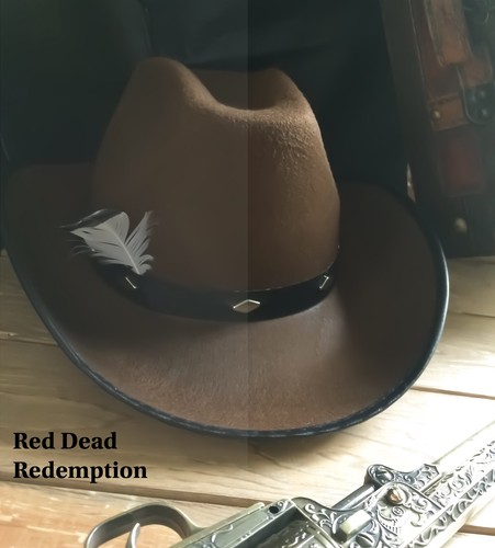 Hat John Marston Feather Cowboy Brown 