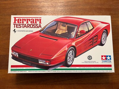 Vintage 1986 Tamiya Ferrari Testarossa Model Kit Sports Car Series