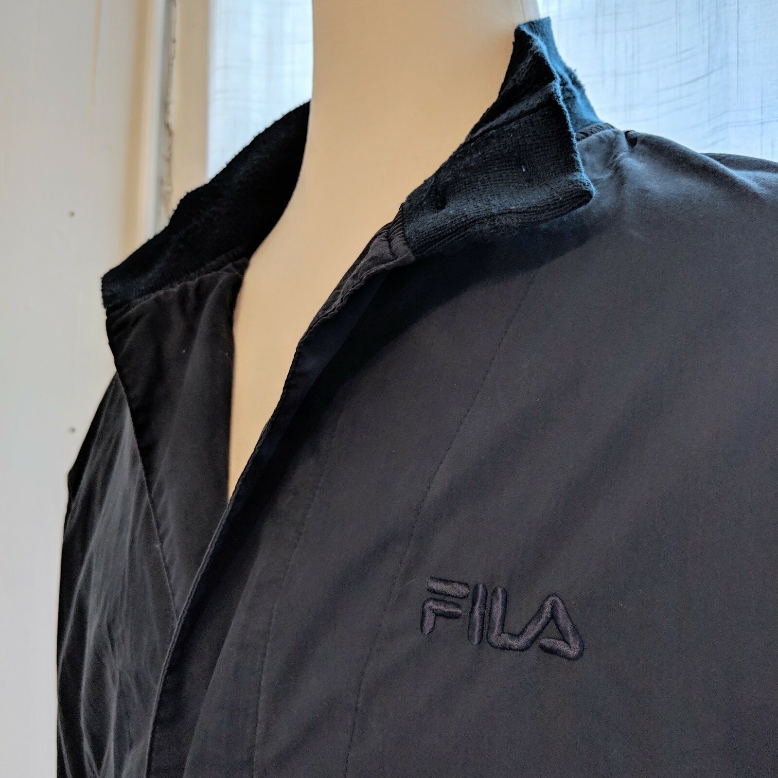 Giacca a vento vintage uomo FILA blu navy cotone taglia 42 (BUONA)