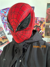 New 1/1 Ultimate Spiderman Mask with Face Shell Eye Lenses Cosplay Prop Headwear