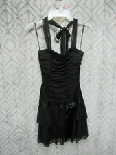My Michelle Dress Size S Black Formal Ties Around the Neck Gathers Wedding Party