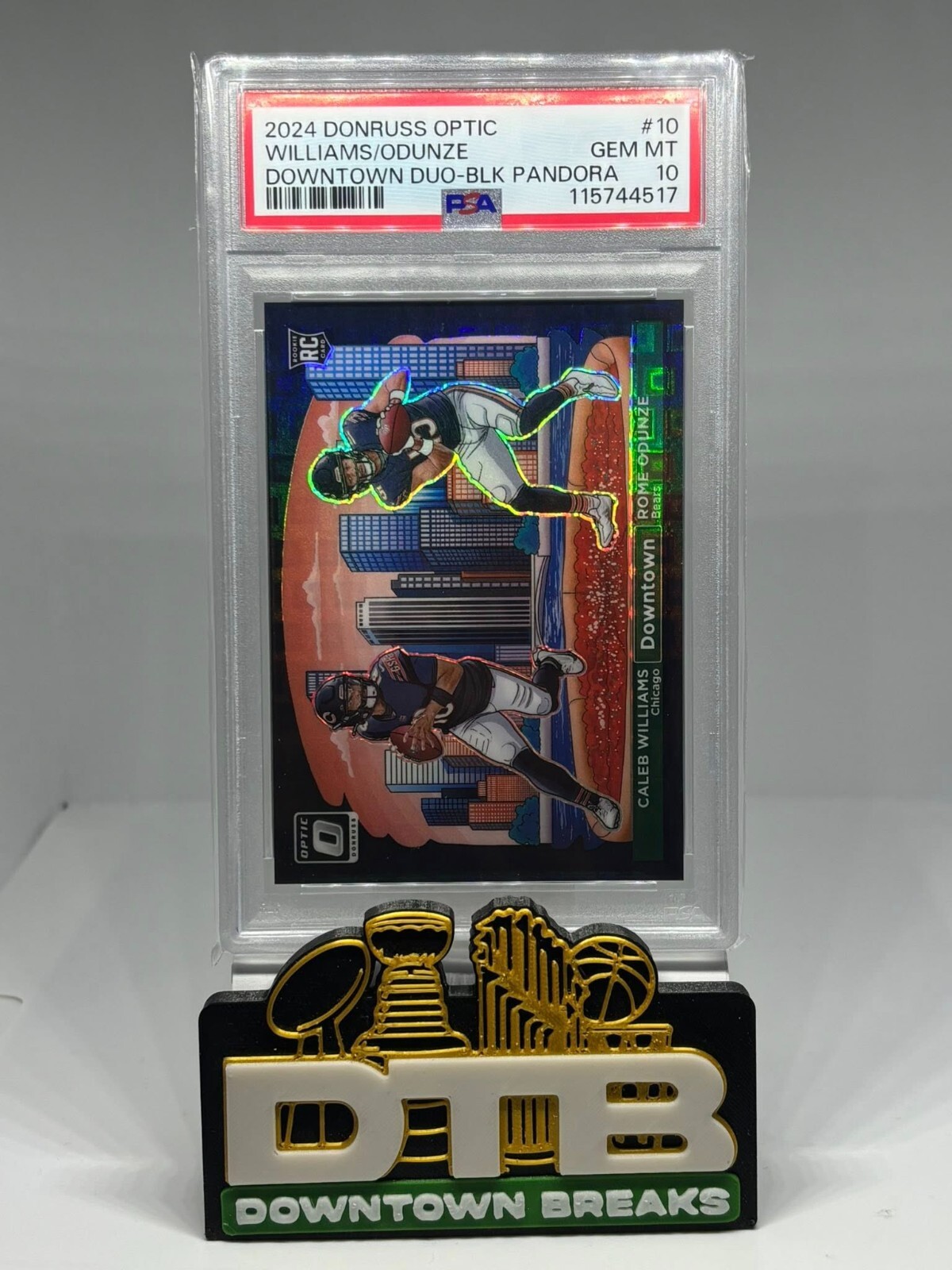 2024 OPTIC CALEB WILLIAMS / ODUNZE DOWNTOWN DUOS BLACK PANDORA /25 SSP PSA 10