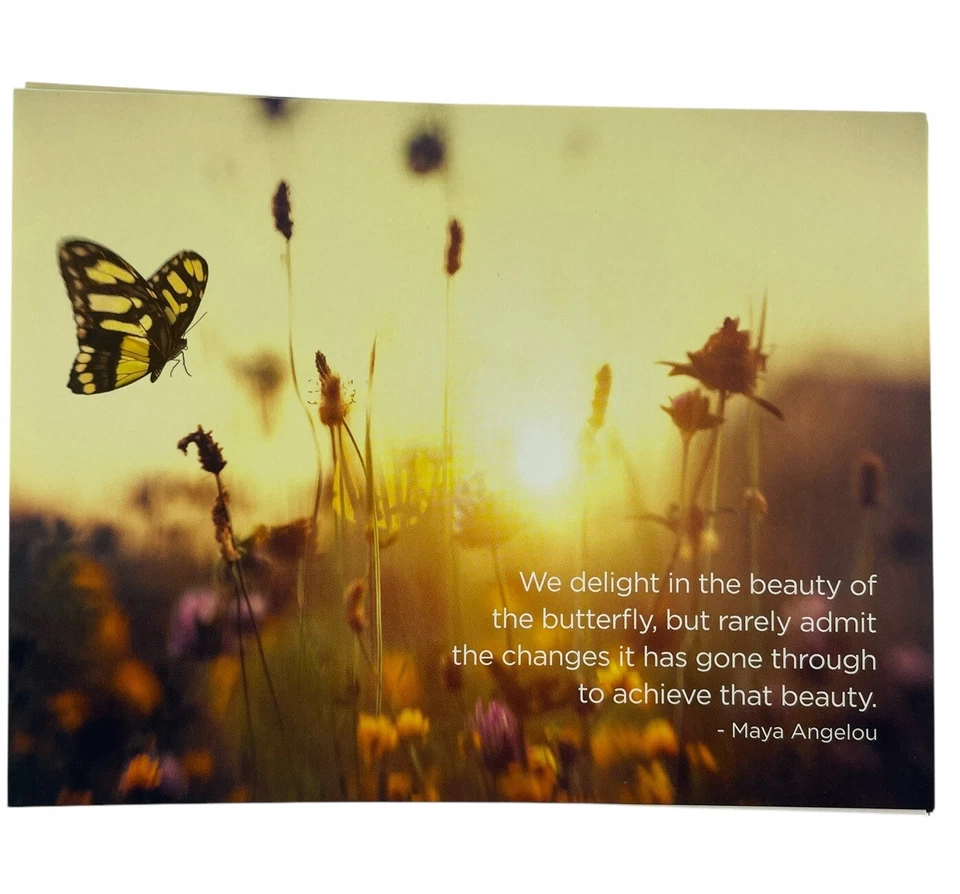 Tarjetas de notas en blanco Buffini inspiración artística 25 tarjetas + Env amarillo mariposa Angelou Foto 2 de 4