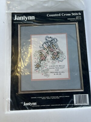 NEW!  Vintage Janlynn Counted Cross Stitch Kit ''Wedding Bells''  #80-51