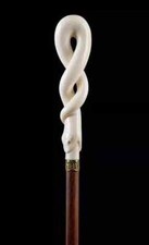 Wooden walking stick hand carved beautiful snake handmade walking cane