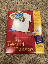 Avery Dennison 3275 Letter Paper T-Shirt Transfers 12 Sheet Pack Ink Jet w/ CD