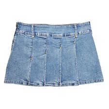 Vintage 90s Y2K Calvin Klein Jeans Pleated Stretch Mini Skirt Size 11 NWT