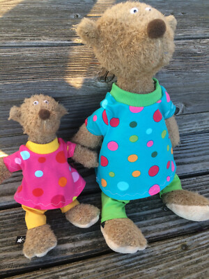 Handgemachtes Kleiderset Für Bären/Teddy (Gr. 22 Cm Oder 35 Cm) – Shirt + Hose Aus Baumwolle