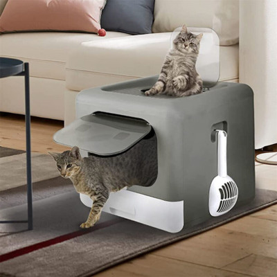 Doppeltür Katzenklo Katzen Hauben Toilette mit Deckel&Schaufel Filter XXL 41 cm 