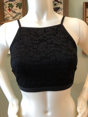 City Streets Black Lacey & Strappy Lingerie Top/Halter Top L | eBay