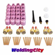WeldingCity 58-pcs Large Gas Lens Kit TIG Welding Torch 17/18/26 T22 | US Seller