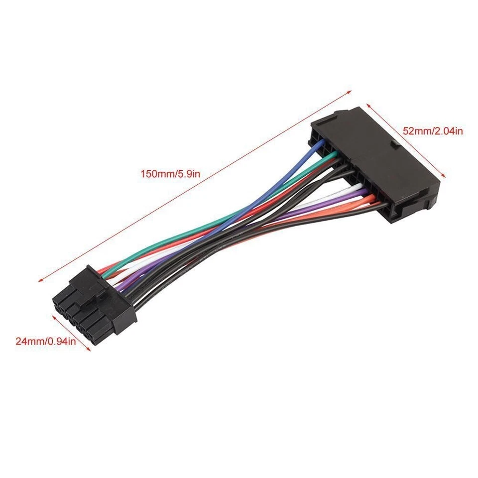 24 Pin to 12 Pin ATX PSU Motherboard Power Supply Cable Adapter Lenovo IBM DELL - Image 3 of 4