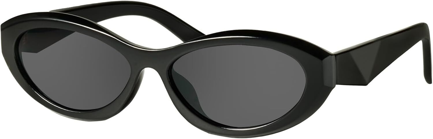 Oval cat eye sunglasses for women, retro Y2K style-image