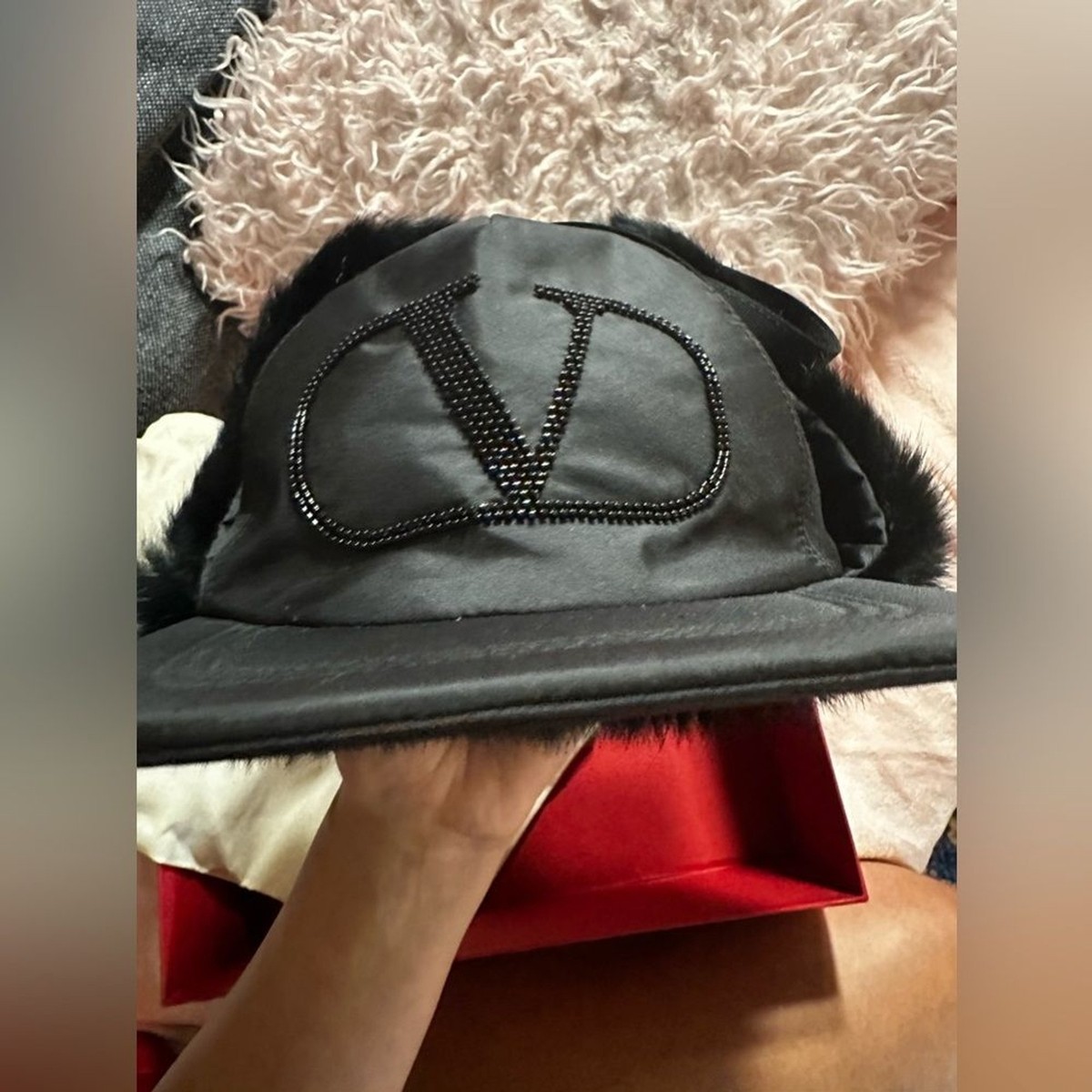 VALENTINO GARAVANI VLogo Silk Baseball Cap Size M Ear Flaps | eBay