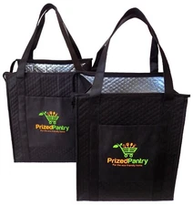 Set of 2 Insulated Reusable Grocery Shopping Bags, Large Food Delivery Tote Bags