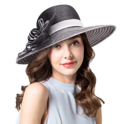 Vintage Straw Fedora Wide Brim Hat for Women Church Tea Party Formal Occasions s-l400.jpg main image 4