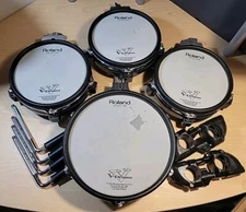 Roland 4 pack -(1) PD-105 & (3) PD-85 bk Mesh W/ Clamps & L Rods pd 105 85 #2U2