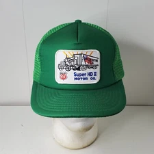 VTG Phillips 66 Super HD II Motor Oil Logo Patch Trucker Hat Snapback Cap Gas