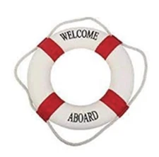 Beautyflier Nautical Life Ring Buoy Welcome Aboard Cloth Decorative Home Wall...