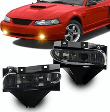 Fits 1999-2004 Ford Mustang Fog Lights Front Driving Lamps Smoke Lens 99-04