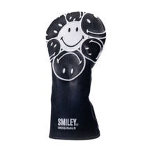 Image of Smiley Originals Stacked Driver Headcover Black Novelty Golf Plush Lined Cover