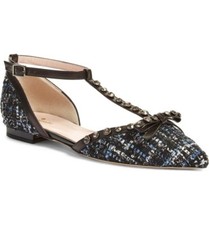Kate Spade Flat Pumps Becca t-strap Sandal Pointy Toe Bow Ankle Strap Shoes 9