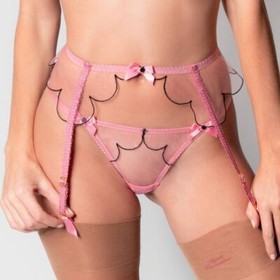 Agent Provocateur Lorna Pink Black Thong AP3 Medium NWT