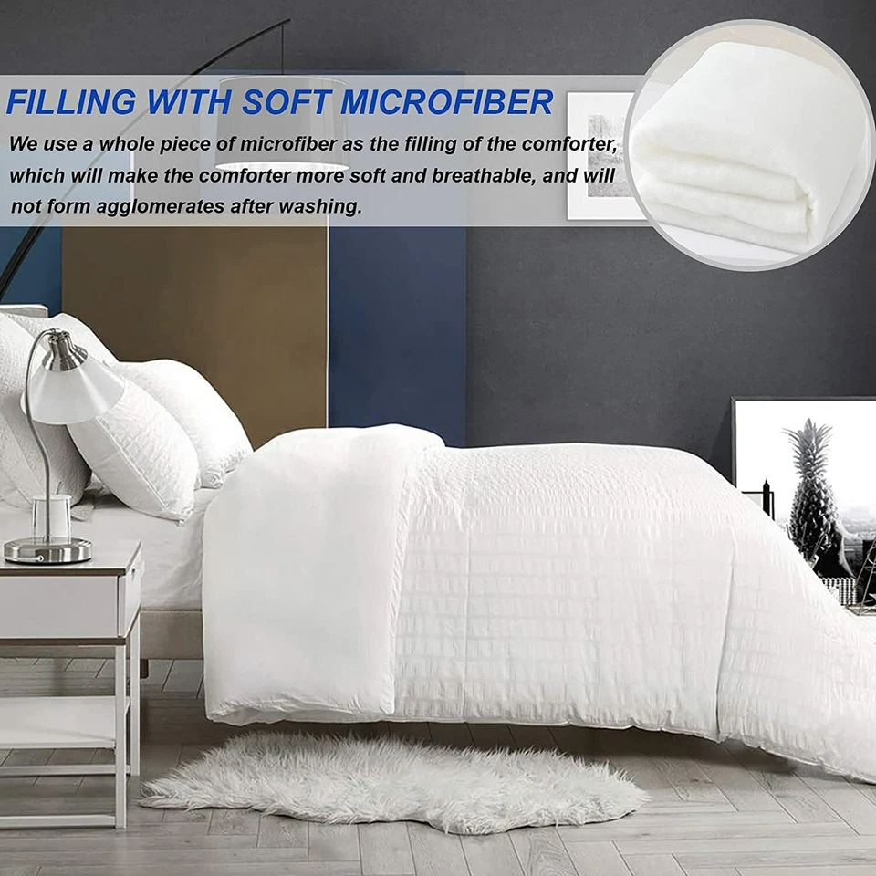 Juego de edredón a rayas violetas premium de plumón fundas de almohada para cama Queen King Foto 2 de 4