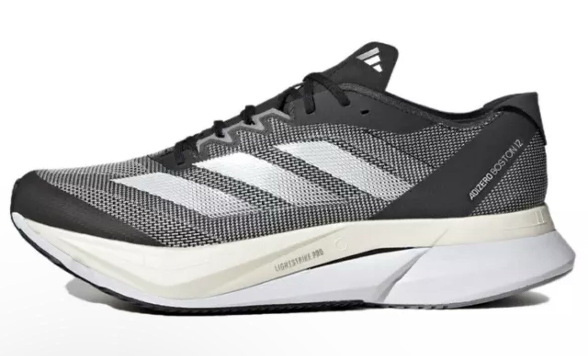Adidas Adizero Boston 12 Low Elite Running Shoes Black White ID4234 Men's 12