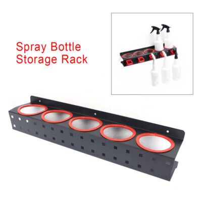 Spray Bottle Storage Rack Wallmounted Bottle Storage Holder Kitchen Hanger+Hooks