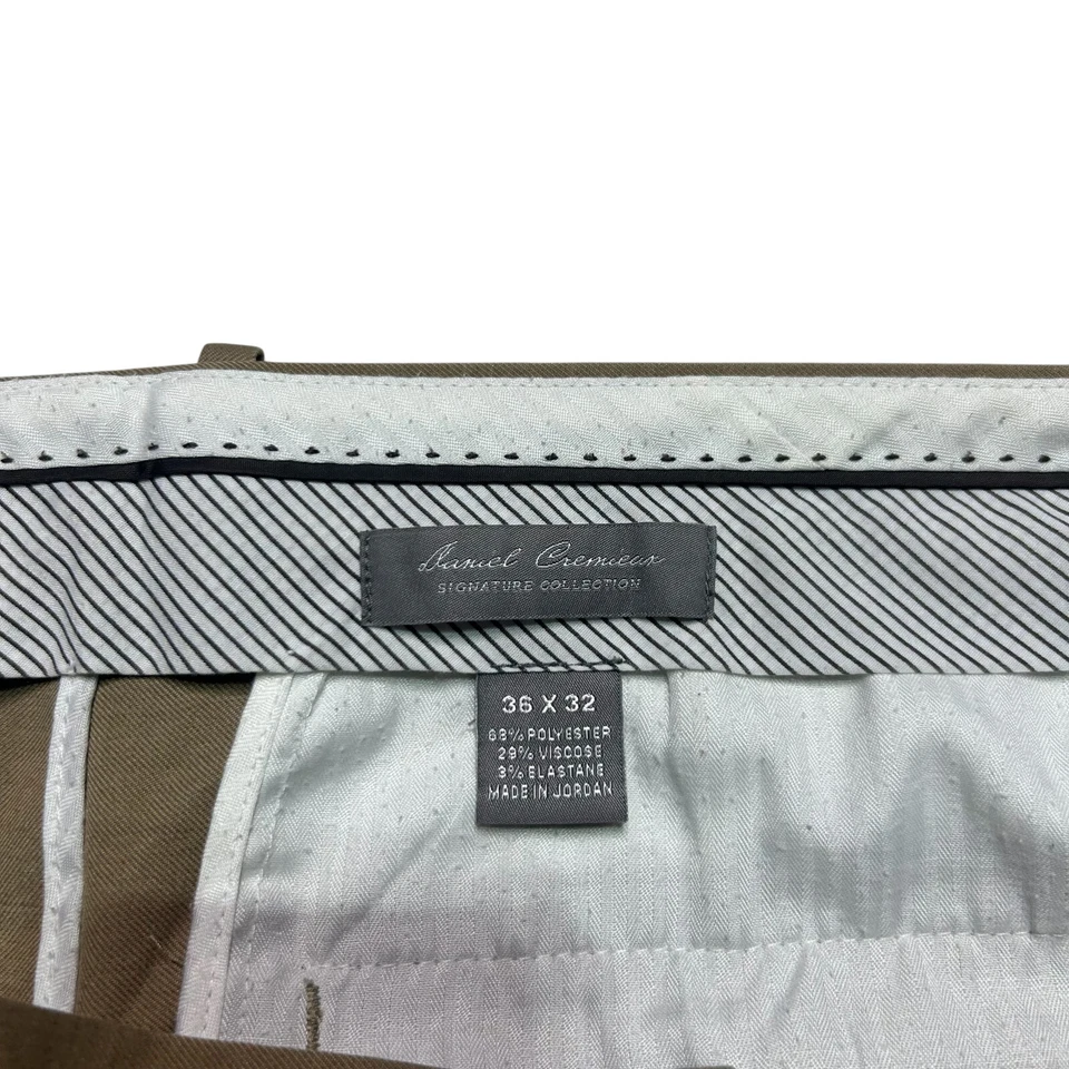 Daniel Cremieux 裤子男式 36 X 32 棕褐色签名系列直筒 — 第 3/4 张图片