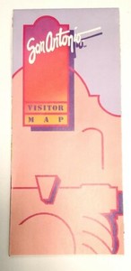 Vintage 1980s Visitor Map - San Antonio, TX 