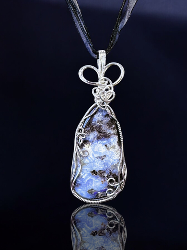 Natural Boulder Opal ~Wire Wrapped Statement Pendant~ 925 Sterling Silver