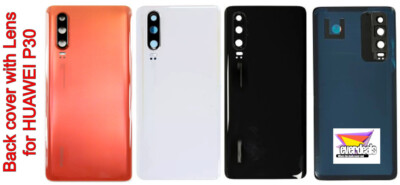 For Huawei P30  Back Rear Door Glass Frame Battery Phone Cover + Camera Lens