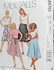 Lovely OOP McCALLS 4783 Misses Yoked Skirts in 4 Looks PATTERN 6-8-10-12