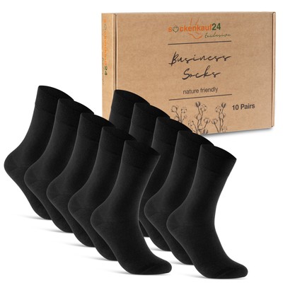 10 Paar Premium Socken Komfortbund ohne Gummi Business Herren Damen Baumwolle