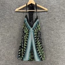 MixIt Top Women S Small Black Striped Sleeveless Halter Neck Lined Pullover